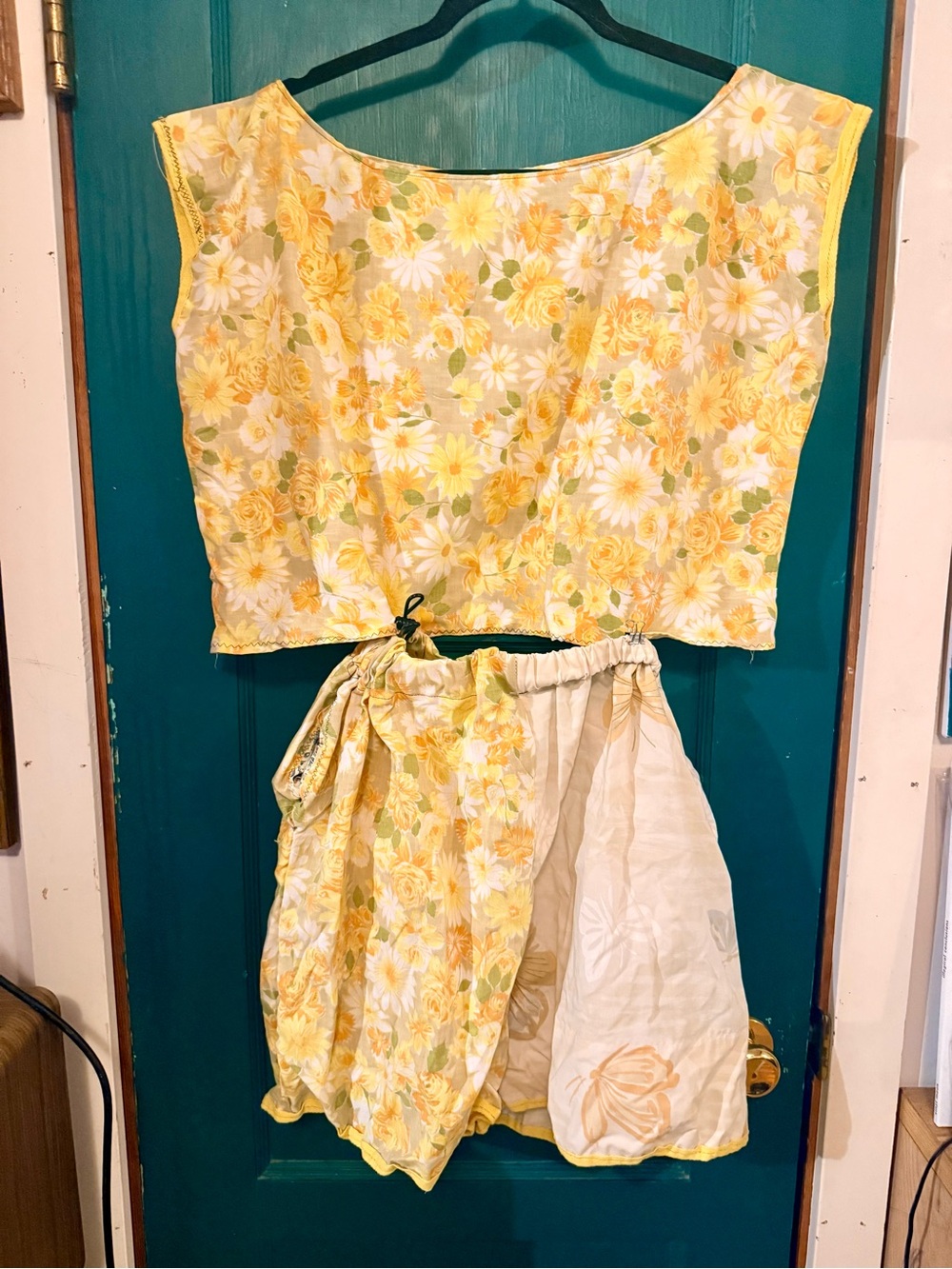 Yellow Floral Tank/shorts Set